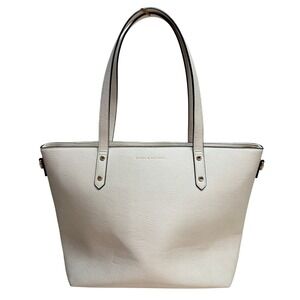 Poppies and Peonies Go Getter Tote White Cream Textured Shoulder Laptop Bag